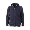Mens Hoodie - tomato/navy
