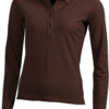 Damen Werbeartikel Poloshirt Langarm Elastic - brown