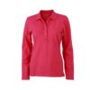 Damen Werbeartikel Poloshirt Langarm Elastic - pink
