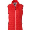 Ladies Hybrid Vest James & Nicholson - light red/silver