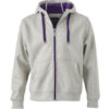 Mens Doubleface Jacket - grey heather/purple