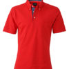 Mens Plain Polo James & Nicholson - red/dark denim