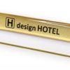Profil Namensschild aus Aluminium - goldfarbig