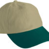 6 Panel Raver Cap James & Nicholson - beige darkgreen