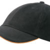 6 Panel Raver Sandwich Cap - black orange