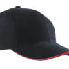 6 Panel Sandwich Cap James & Nicholson - black red