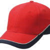 6 Panel Turbo Piping Cap James and Nicholson - red navy lightgrey