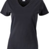 Heavy Super Club Damen V-Ausschnitt T-Shirt - black
