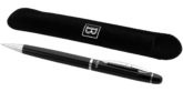 Kugelschreiber mit Samtbeutel in schwarz