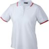 Ladies Tipping Polo - white red