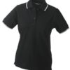 Ladies Tipping Polo - black silver