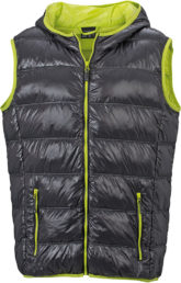 Men s Down Vest - carbon/acid-yellow