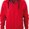 Werbeartikel Kapuzen Sweat Jacke - red/carbon