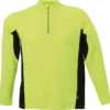Mens Running Shirt Langarm James & Nicholson- fluo/black