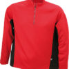 Mens Running Shirt Langarm James & Nicholson - red/black