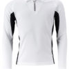 Mens Running Shirt Langarm James & Nicholson - white black