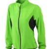 Ladies Running Jacket James & Nicholson - fluo-green/black