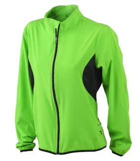 Ladies Running Jacket James & Nicholson - fluo-green/black