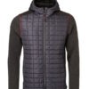 Mens Knitted Hybrid Jacket James & Nicholson - grey melange anthracite melange