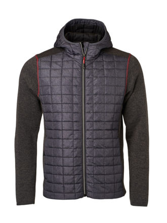 Mens Knitted Hybrid Jacket James & Nicholson - grey melange anthracite melange