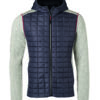 Mens Knitted Hybrid Jacket James & Nicholson - light melange/anthracite melange