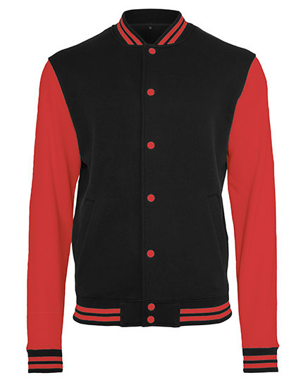 Sweat College Jacket Build Yor Brand - black red