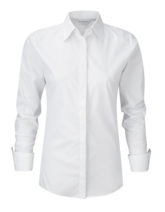 Ladies Long Sleeve Ultimate Stretch Shirt Russel - white