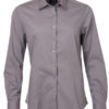 Ladies Shirt Longsleeve Poplin James & Nicholson - steel grey