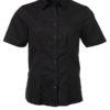 Ladies Shirt Shortsleeve Oxford James & Nicholson - black