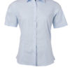 Ladies Shirt Shortsleeve Poplin James & Nicholson - light blue