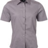 Ladies Shirt Shortsleeve Poplin James & Nicholson - steel grey