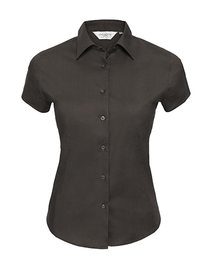 Ladies Short Sleeve Fitted Shirt Russel - black