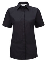 Ladies Short Sleeve Ultimate Stretch Shirt Russel - black