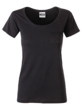 Ladies T Pocket James & Nicholson - black