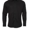 Mens Shirt Longsleeve Oxford James & Nicholson - black