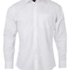 Mens Shirt Longsleeve Oxford James & Nicholson - white