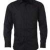 Mens Shirt Longsleeve Poplin James & Nicholson - black