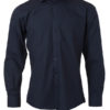 Mens Shirt Longsleeve Poplin James & Nicholson - navy