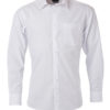 Mens Shirt Longsleeve Poplin James & Nicholson - white