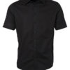 Mens Shirt Shortsleeve Oxford James & Nicholson - black