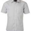 Mens Shirt Shortsleeve Oxford James & Nicholson - silver