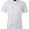 Mens Shirt Shortsleeve Oxford James & Nicholson - white
