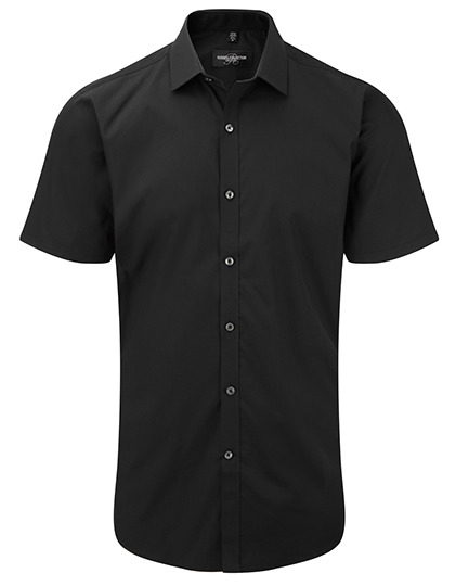 Mens Short Sleeve Ultimate Stretch Shirt Russel - black