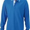 Mens Polo Long Sleeved James & Nicholson - cobalt
