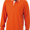 Mens Polo Long Sleeved James & Nicholson - dark orange
