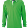 Mens Polo Long Sleeved James & Nicholson - green
