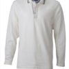 Mens Polo Long Sleeved James & Nicholson - off white