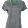 Ladies Running T Shirt James & Nicholson - grey melange green