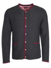 Mens Traditional Knitted Jacket James & Nicholson - anthracite melange red red Mens Traditional Knitted Jacket James & Nicholson - anthracite melange red red