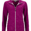 Damen Fleecejacke James & Nicholson - berry melange silver